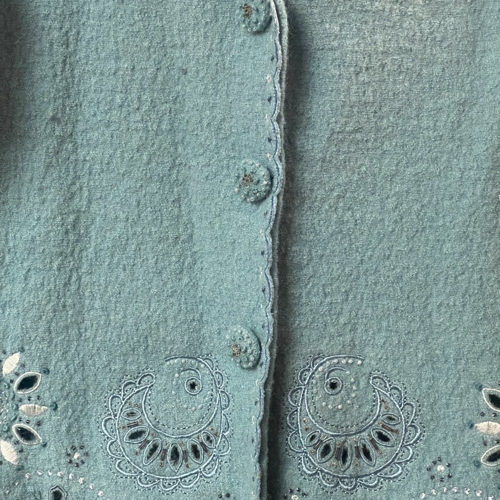 Cayson Vintage Blue Wool Jacket Medium - Picture 3 of 14